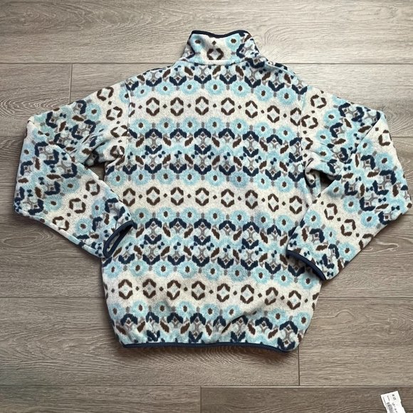 Patagonia Tundra Cluster Big Sky Blue Winter Aztec Fleece Pullover Sweat… - Picture 2 of 7